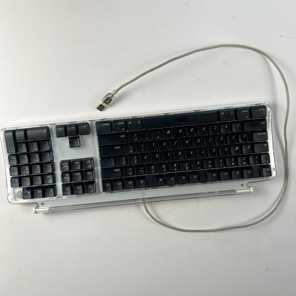 Apple Pro Keyboard M7803 USB Wired Black Clear Jelly Vintage Mac Accessory